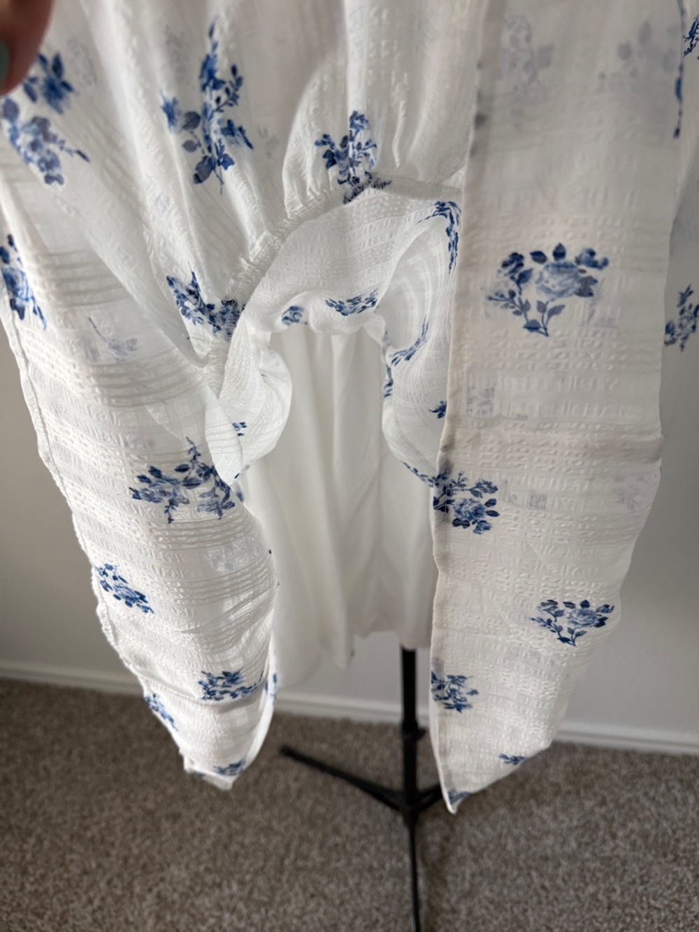 Altar'd State White Mini Dress with Blue Floral Accents - Picture 5 of 5